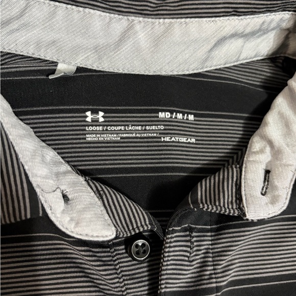Under Armour Men's Black and Gray Polo Shirt - Picture 3 of 6